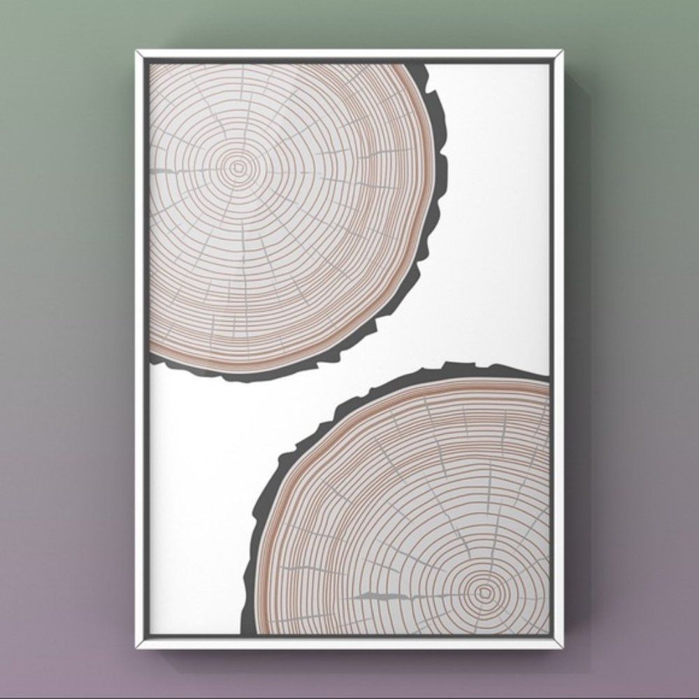 Tree trunk slice graphic design modern art print
